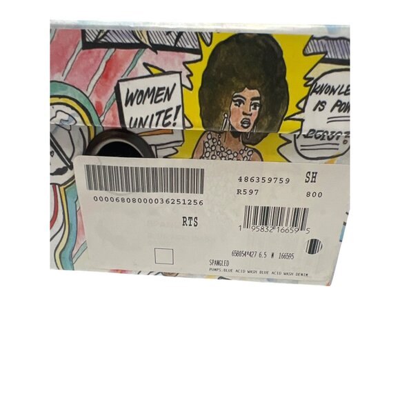 Jeffrey Campbell Spangled Denim Silver Stud Stiletto High Heels - Picture 4 of 10